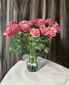 Jacqueline GALY - Bouquet de roses