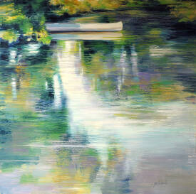 Diane GARCÈS De MARCILLA - Reflet à la barque 100 x 100 cm.jpg