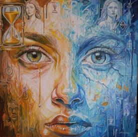 Isabelle GARCIA BAUTISTA - La Larme d'Or Huile sur lin 80 x 80 cm - 2026.jpg