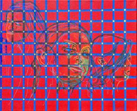 Serge GAULIER - 1-2022_maud bleu sur rouge  50x60 tf.jpg