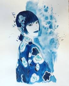 Christine GAUTHERON - CHRISTY - Azure Look at the Blue Kimono