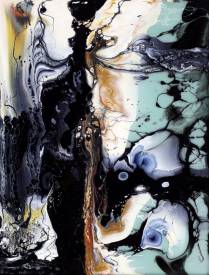 Sylvie GEDDA - La danse de la dame en noir  50 x 65 cm