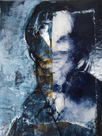 Alain GEGOUT - double face of flo aquarelle et acryl sur toile