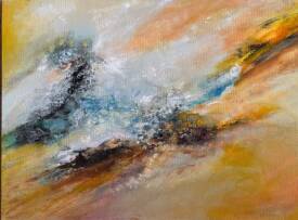 Christiane GILBERT - Souffle Solaire - Encre et huile-61x46
