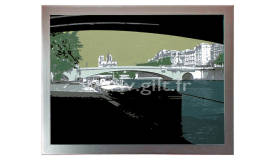 Gilles Thiebault - GILT - La péniche – Paris Notre Dame  Peinture , Acrylique/toile