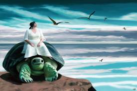 Kiká Gómez Ilian - Old lady on turtle (air)
