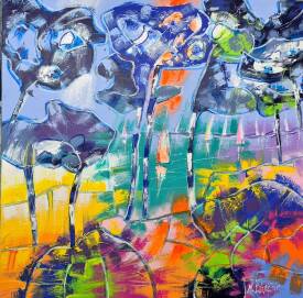 Myriam GUENAÏZIA - SOUS LES PINS DE KERFANY  90X90