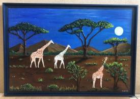 Frank GUILLARD - Girafe au clair de lune 2 ( hommage Albinos )