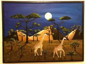 Frank GUILLARD - Girafes au clair de lune 10.( Soleil de nuit ) ...