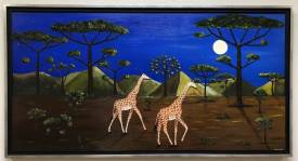 Frank GUILLARD - Girafes au clair de lune 9 ( Måneskin ) ...