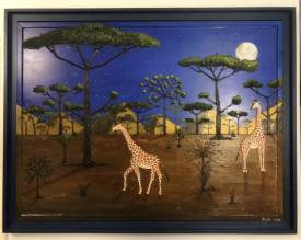 Frank GUILLARD - Girafes au clair de lune 8 ( Couple ) ...