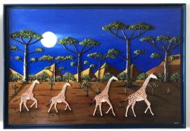 Frank GUILLARD - Girafes au clair de lune 7 ( Girafogalo  )