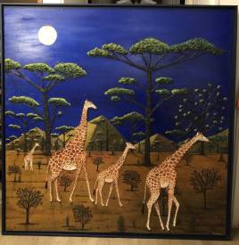 Frank GUILLARD - Girafes au clair de lune 5 ... ( Les Caméléopards ) ...