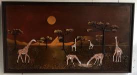 Frank GUILLARD - Girafes et lune rousse ( Le Bivouac )