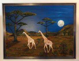 Frank GUILLARD - Girafes au clair de lune ..