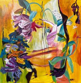 Julia HACKER - Yellow-lyrical-painting-34x34-Julia-Hacker.jpeg