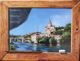 Josseline HAYE-BEVIN - Montmorillon sur mon ardoise huile 65x50.jpg