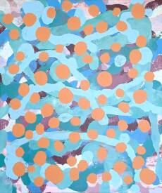 Jérôme HÉMAIN - Peinture Pop à pois, série JIZZ- JIZZ 01 - Cuivre
