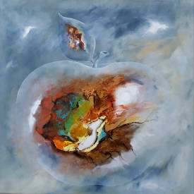 Martine HENOCH - INTERIEUR POMME 3-19 - Huile-Mixte sur toile - 60x60.jpg