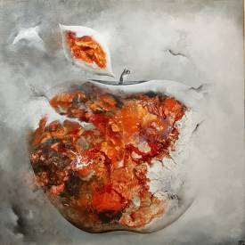 Martine HENOCH - INTERIEUR POMME 4-19 - Huile-Mixte sur toile - 60x60.jpg