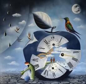 Martine HENOCH - LE TEMPS D'AVANT - Huile - 80x80cm 2025.jpg