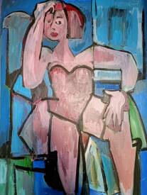 Jacques JACOBI - Femme Assise, Acrylique sur toile, 120 cm x 90 cm (création mars 2026)