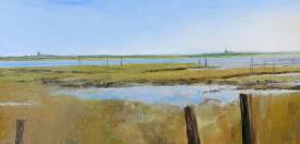 Jean Calmon - JICAL - N° 327, Le chenal de La Teste depuis l'Aiguillon, 100 X 50, 2018.