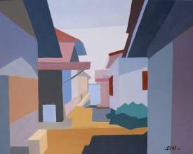 Jean Calmon - JICAL - N° 258 Rue de l' Herbe au Cap Ferret, 92 X 73 , 2015.JPG