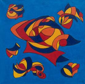 Dominique JOYEUX - DRAPEAU ROUGE HUILE SUR TOILE 80-80-2023.jpg