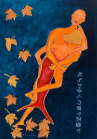 Dominique JOYEUX - Soir d'automne  Huile et acrylique irridescent 100-70.JPG