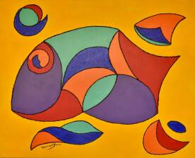 Dominique JOYEUX - Satellites de la mémoire-Huile sur toile  80-100.jpg