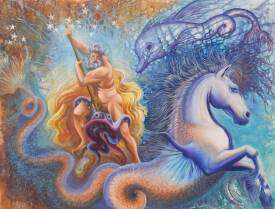 Carmen JUAREZ MEDINA - Allégorie de Neptune. Huile sur lin - 89 x 116 cm - Pas disponible à la vente. jpeg