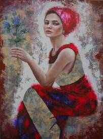 Sylvie JULKOWSKI-EGARD - Jeune femme au chardon