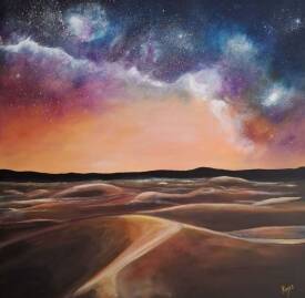 Serge Keyeux - KEY.S - DUNES ETOILEES 100x100 acrylique sur toile 3D année 2024.jpg