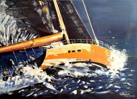 Serge Keyeux - KEY.S - LA COURSE 114x162 huile sur toile année 2003.jpg