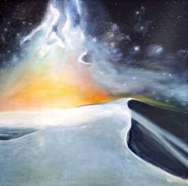 Serge Keyeux - KEY.S - GRAINS D'ETOILES 100x100 acrylique sur toile 3D année 2024.jpg