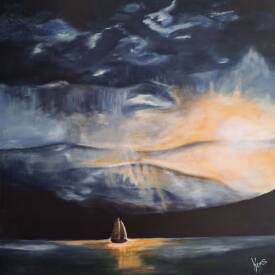 Serge Keyeux - KEY.S - L'ECLAIRCIE 100x100 acrylique sur toile 3D année 2024.jpg