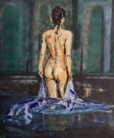 Serge Keyeux - KEY.S - LE BAIN 100x80 huile sur toile année 2003.jpg