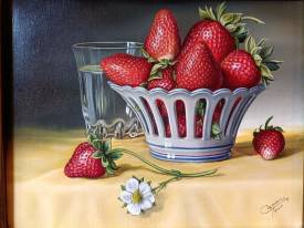 Christian LABELLE - "coupe ajouré Malicorne de fraises"