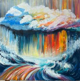 Dany LACHAUD - 879 Tempete en couleurs 100x100 acrylique n°879.JPG