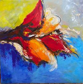 Dany LACHAUD - 880 florale 100x100 acrylique n° 880.JPG