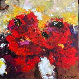 Dany LACHAUD - 904 anemones rouge 60x60 N°904.JPG