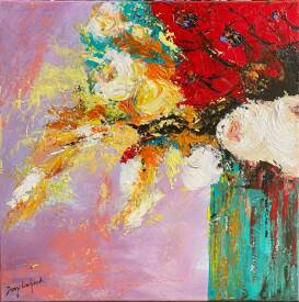 Dany LACHAUD - 899 anémones vase vert 50x50 n° 899.JPG