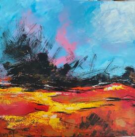 Dany LACHAUD - 891 MER DE FEU 100X100  N° 891.JPG