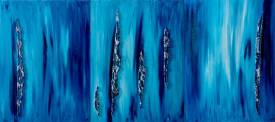 Chantal LALLEMAND - Nuit bleu. triptyque. 180x80