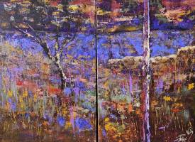 Chantal LALLEMAND - LES COULEURS DU LUBERON. 90X120.