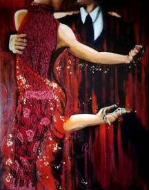 Chantal LALLEMAND - LA MILONGA 90X70.