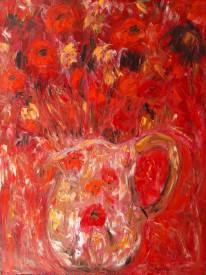 Sandra LAND - Coquelicots au bord de l'eau