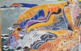 Henri LANDIER - Les falaises de Kerdreux huile sur toile disponible