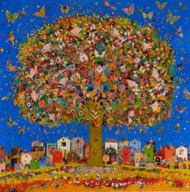 Jean François LARRIEU - tree life blue sky  140cmx140cm 2018.jpg